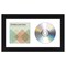 Americanflat 6.5x12 CD & Album Art Display - 4.5x.4.5 Opening for Album Cover & 4.5x.4.5 Opening for Compact Disc with Mounting Board - Shatter Resistant Glass - Hanging Hardware with Easel - Black